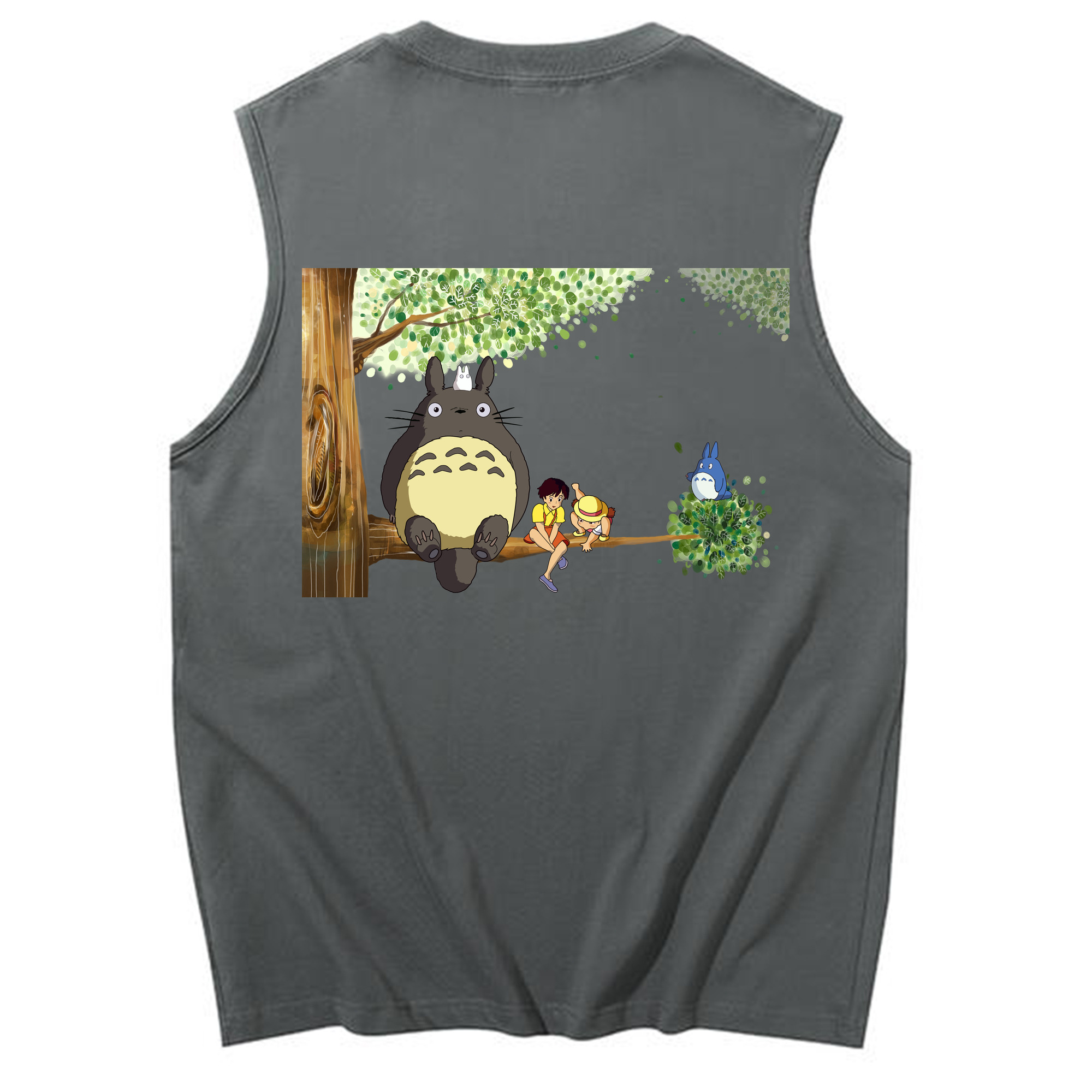 （画像用） となりのトトロ 草壁メイ 草壁サツキ My Neighbor Totoro Satsuki Kusakabe Mei Kusakabe コットン100％タンクトップ（背面プリント）